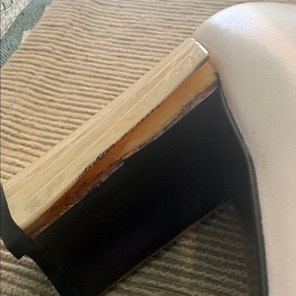 Stuart Weitzman Iridescent Oyster Sparkle Heel Cream Pumps - Picture 6 of 7